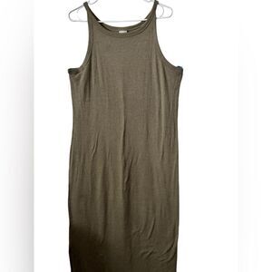 A New Day Ribbed Olive Green Tank Top Sleeveless Dress Size Large